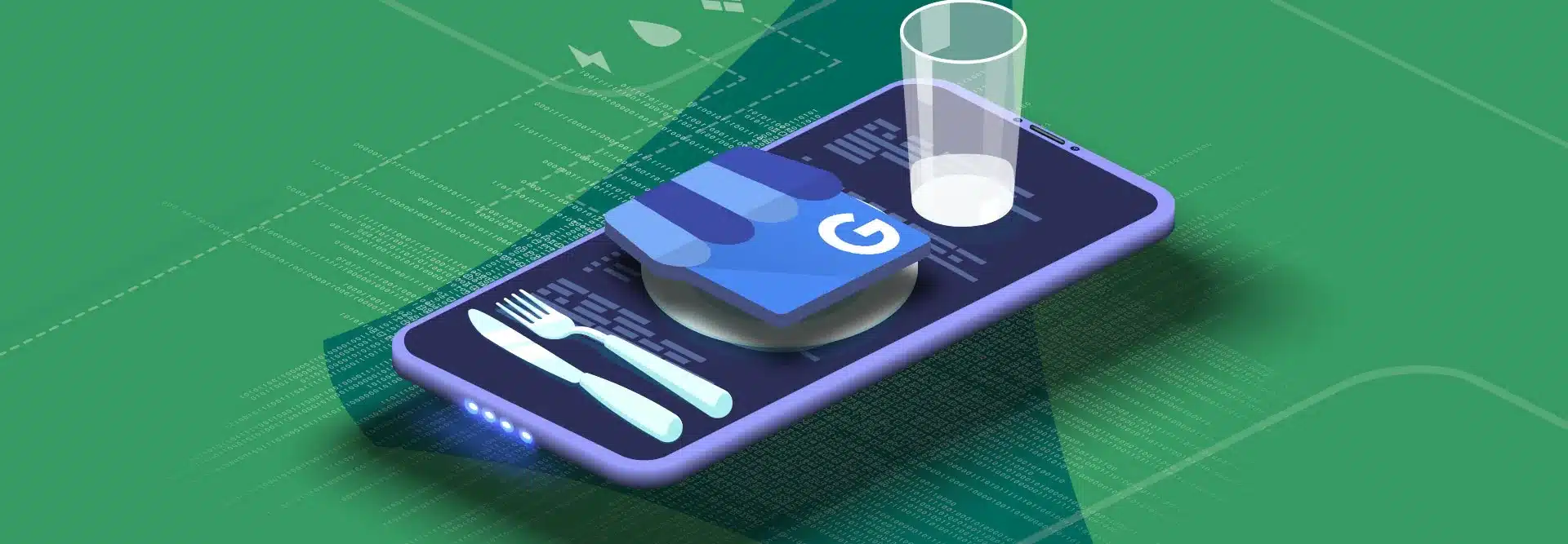 Mobile phone representing restaurant table