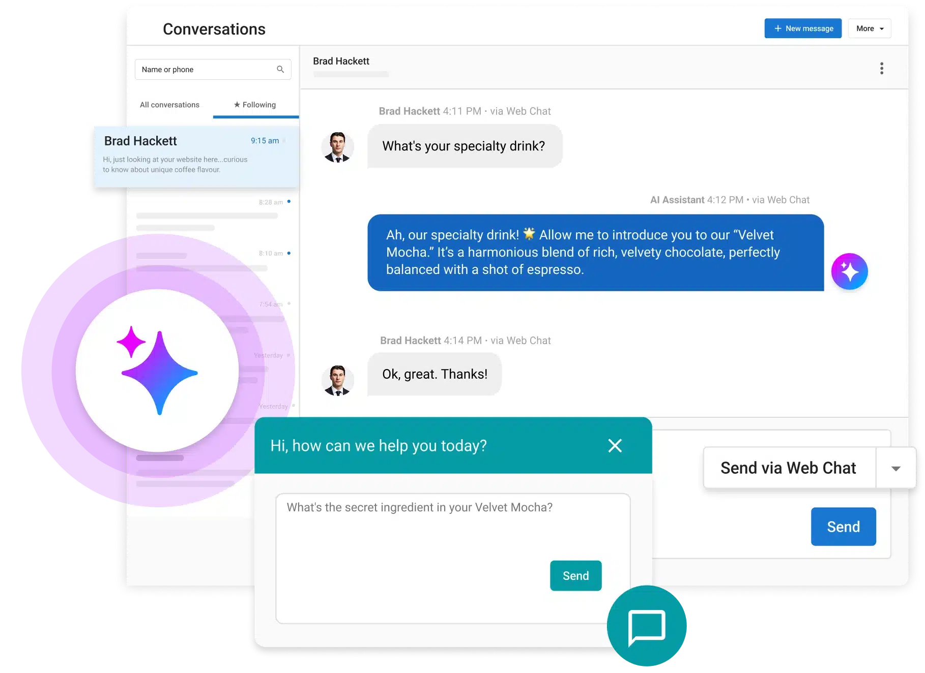 AI CRM: AI-powered webchat Conversations AI Vendasta