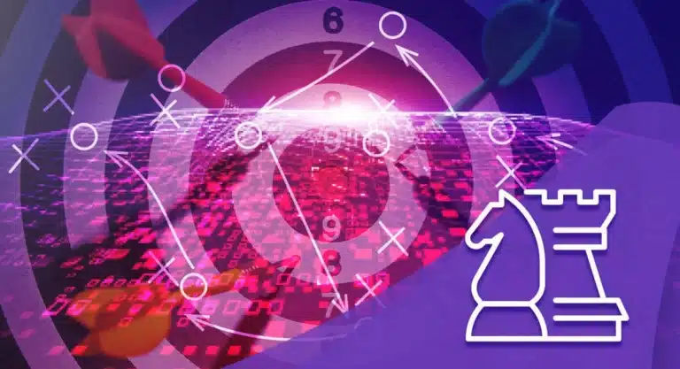 Strategic AI marketing graphic showing positioning tactics to help agencies win clients.