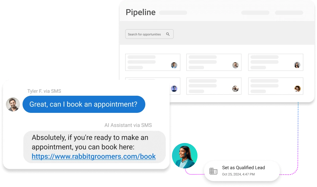 Text conversation about booking an appointment.