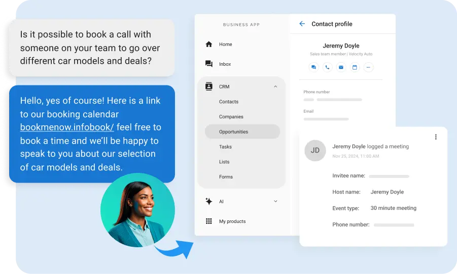 customer journey management: AI receptionist