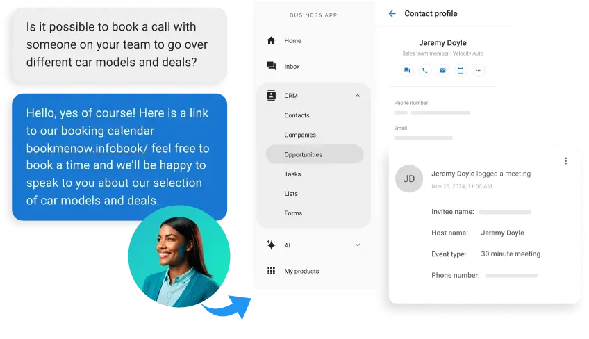 Lead capture workflow collecting caller details using an AI answering service