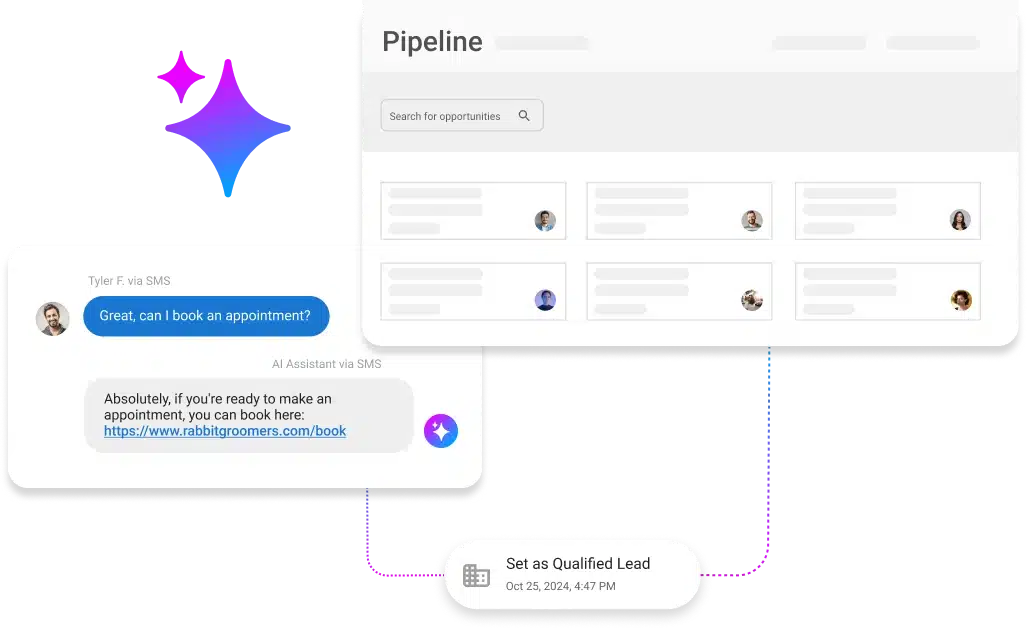 Vendasta AI employee syncing qualified lead to your CRM