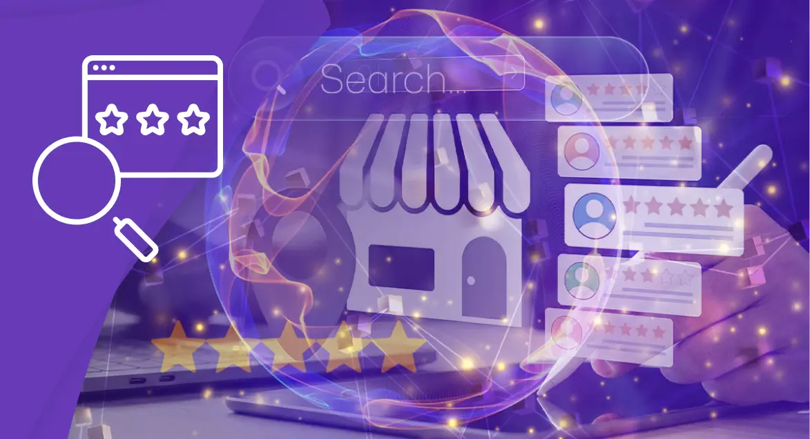 How-to-Improve-Google-Reviews-and-Stand-Out-in-Local-Search AI reputation management dashboard analyzing Google reviews and star ratings for local businesses.