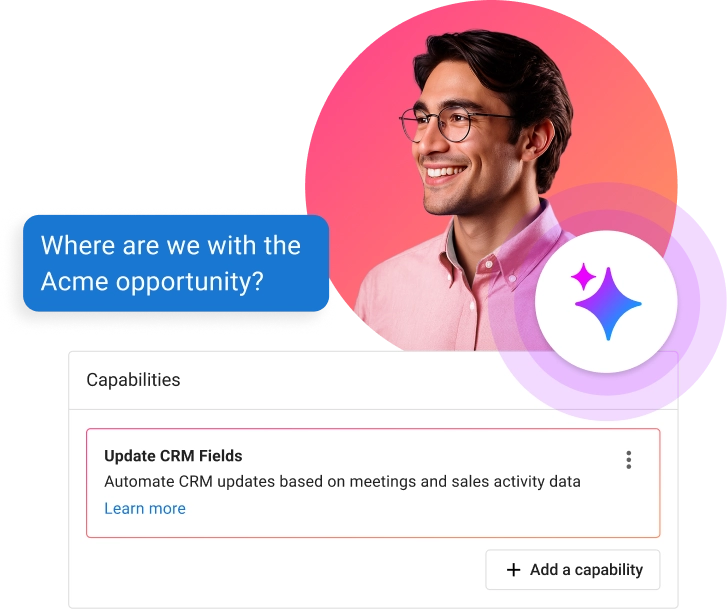 conversation-intelligence-ai-sales-assistant-hero-vendasta AI sales assistant powered by conversation intelligence guiding reps with real time insights.