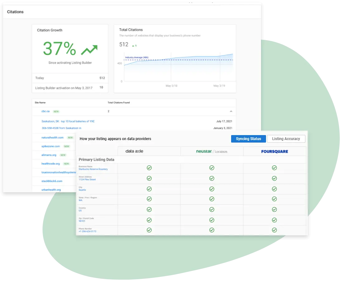 Citation growth and listing accuracy insights supporting local SEO for home service franchises across directories.