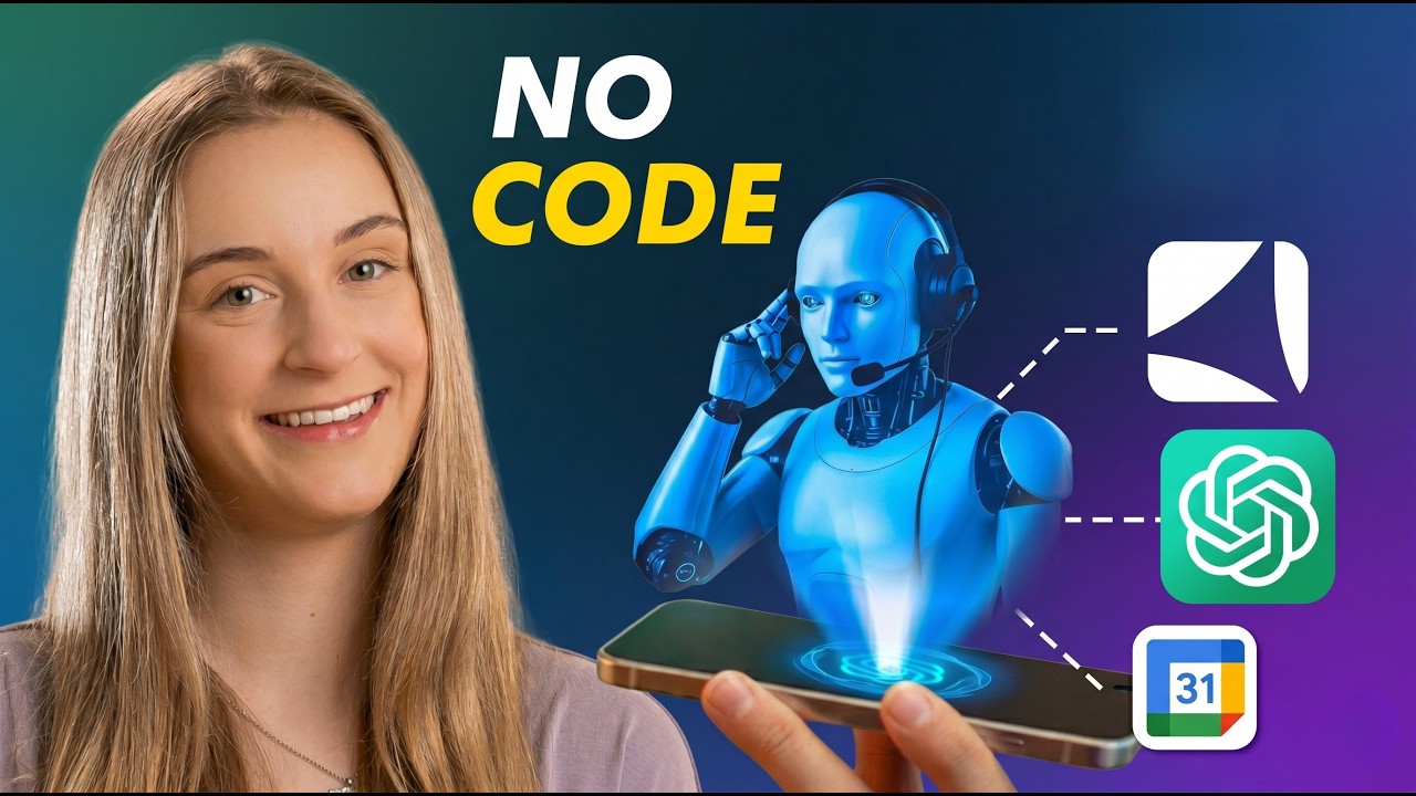 Watch Me Build a 00 AI Receptionist LIVE for a Client (7 Minute) Watch & Learn thumbnail titled No Code showing a live build of a $3,000 AI receptionist using Vendasta, ChatGPT, and a calendar app.