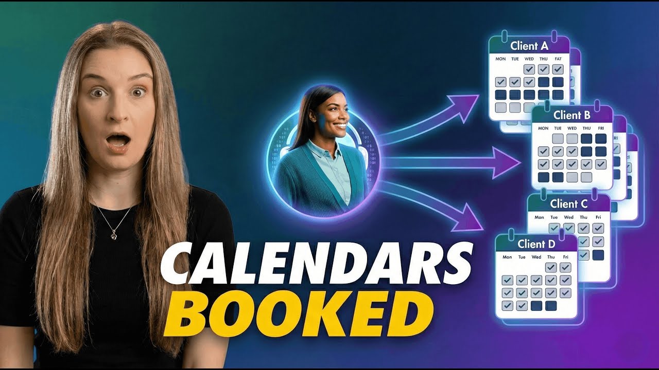 The AI Receptionist Agencies Use to Capture More Leads for Clients Watch & Learn thumbnail titled Calendars Booked showing an AI receptionist filling multiple client calendars to capture more leads.