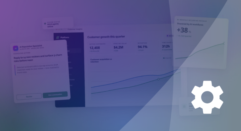 AI-powered SaaS analytics platform displayed on office monitors, illustrating why AI solutions for SaaS providers are now a baseline requirement.