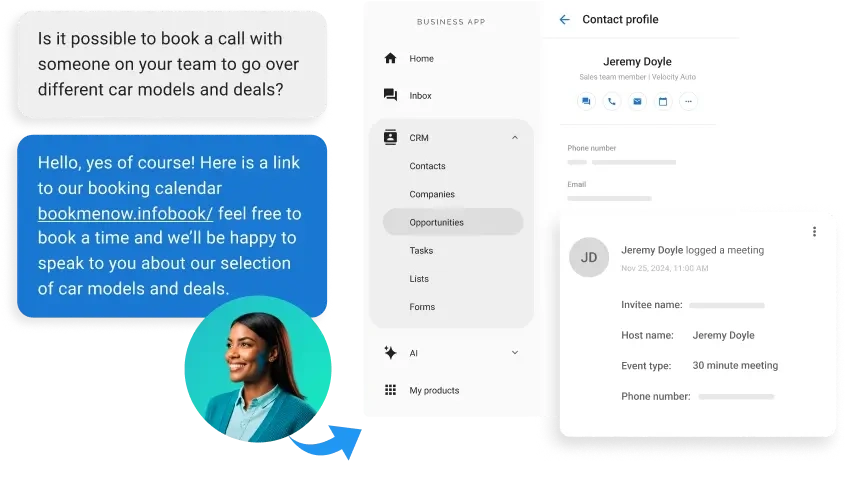 AI receptionist capturing and qualifying leads in real time, demonstrating how AI for resellers increases lead efficiency.