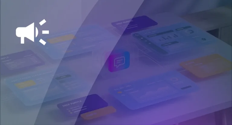 AI-powered business communication platform displaying messaging, CRM, and reputation management modules.