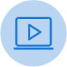 Play button icon within a blue circle.