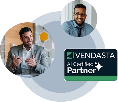 vendasta ai certified partner graphic with two men smiling