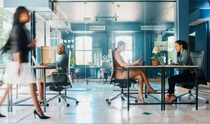 Agency team working in office