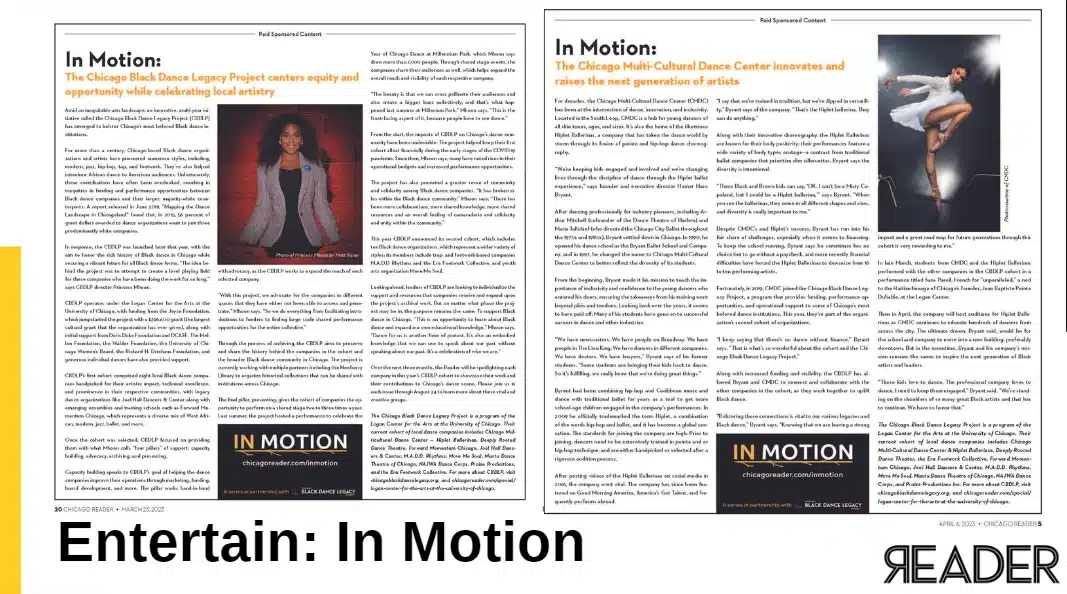 The Readerβs print layout of its βIn Motionβ branded content marketing campaign
