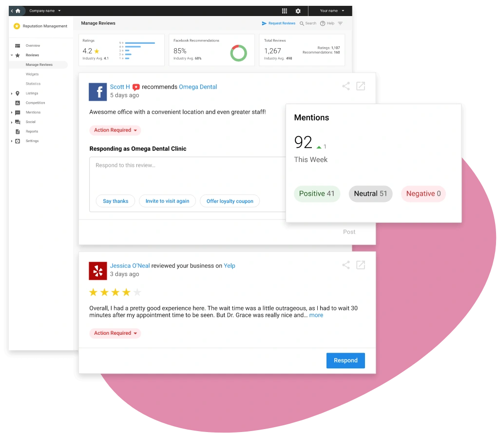 reputation management software for agencies: review management vendasta