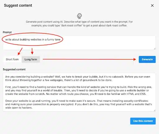 Suggest content